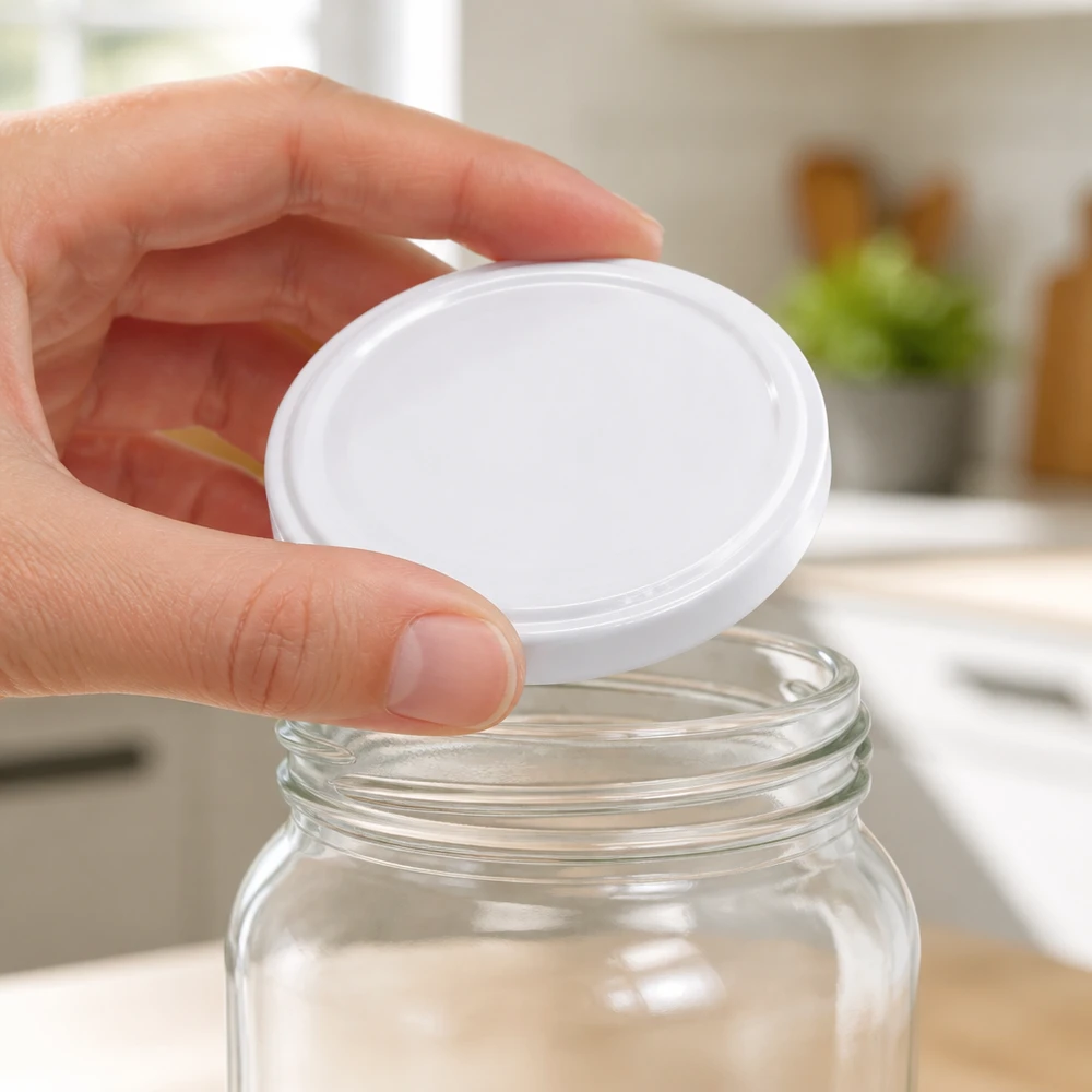UNiTWIST TO58 weiss, BioSeal, BPA-NI, unitemp UNiTWIST TO58 Weißblech-Schraubdeckel BioSeal BPA-frei auf Weithalsglas Profi-Verschluss Pacadura
