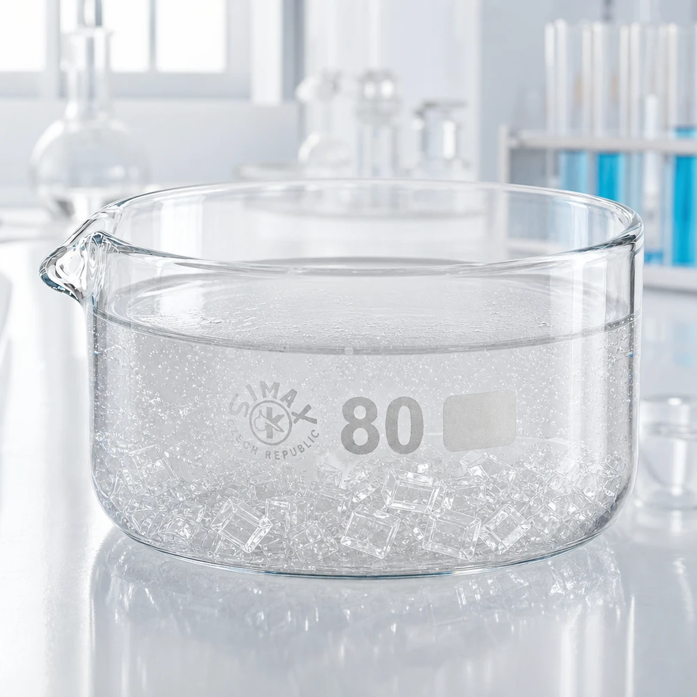 150ml Kristallisierschale mit Ausguss Borosilikat ø80mm Kristallisierschale 150ml Borosilikatglas Ø80mm mit Ausguss für Labor und Gewerbe