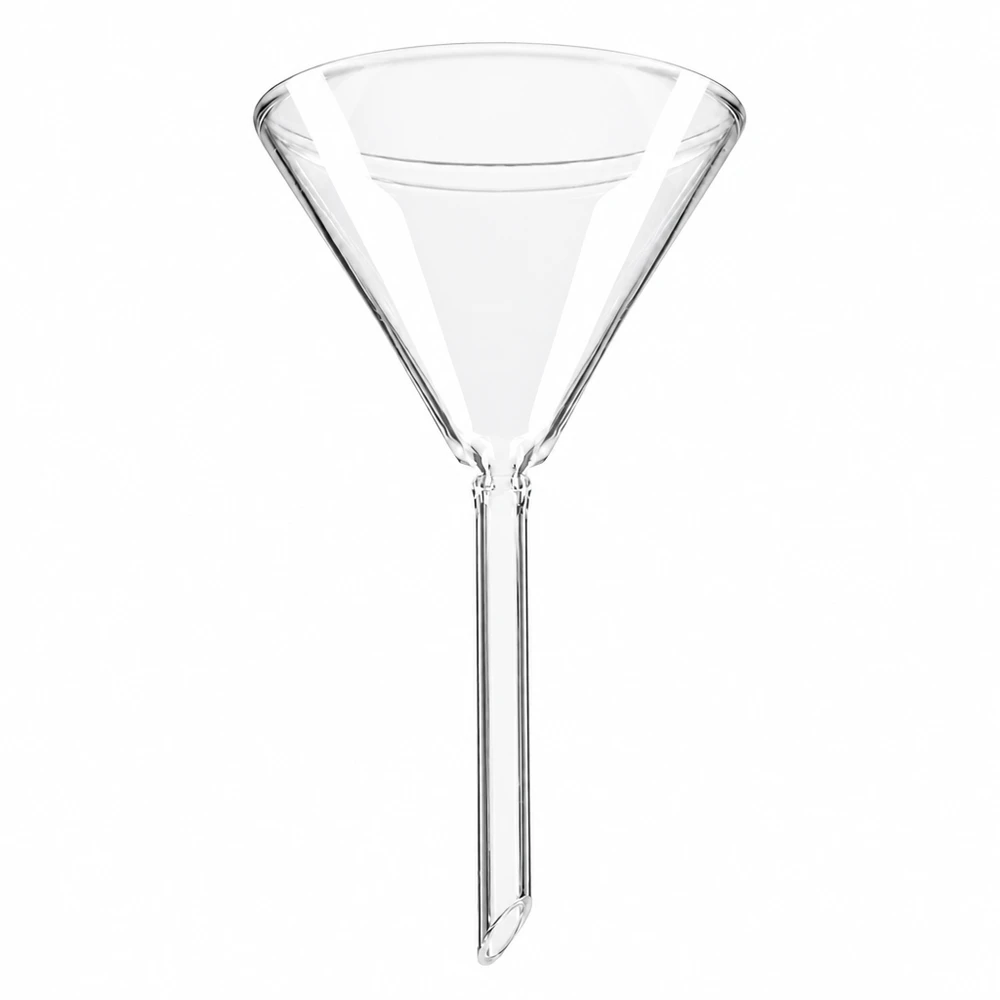 Glastrichter 70mm Durchmesser Kalk-Soda-Glas 60° Winkel Kurzstiel für professionelle Laboranwendungen