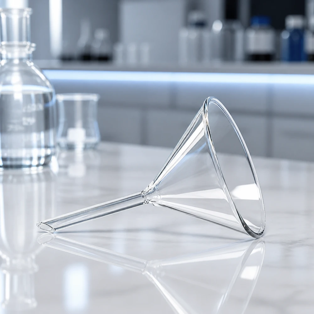 Laborglastrichter 70mm Durchmesser Kalk-Soda-Glas 60° Winkel Kurzstiel für professionelle Anwendungen