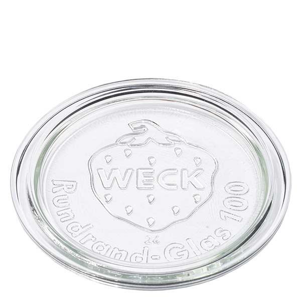 WECK Glasdeckel RR100 rund transparent mit geprägtem Logo für Einmachgläser und Weckgläser