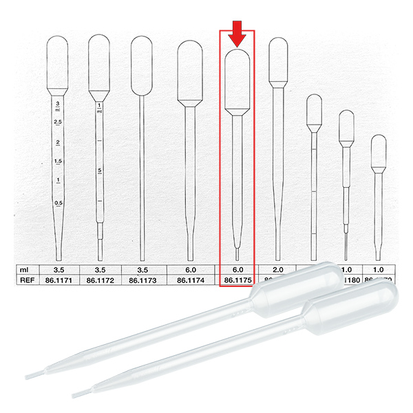 6ml Transferpipette (146x15mm) ohne Graduierung