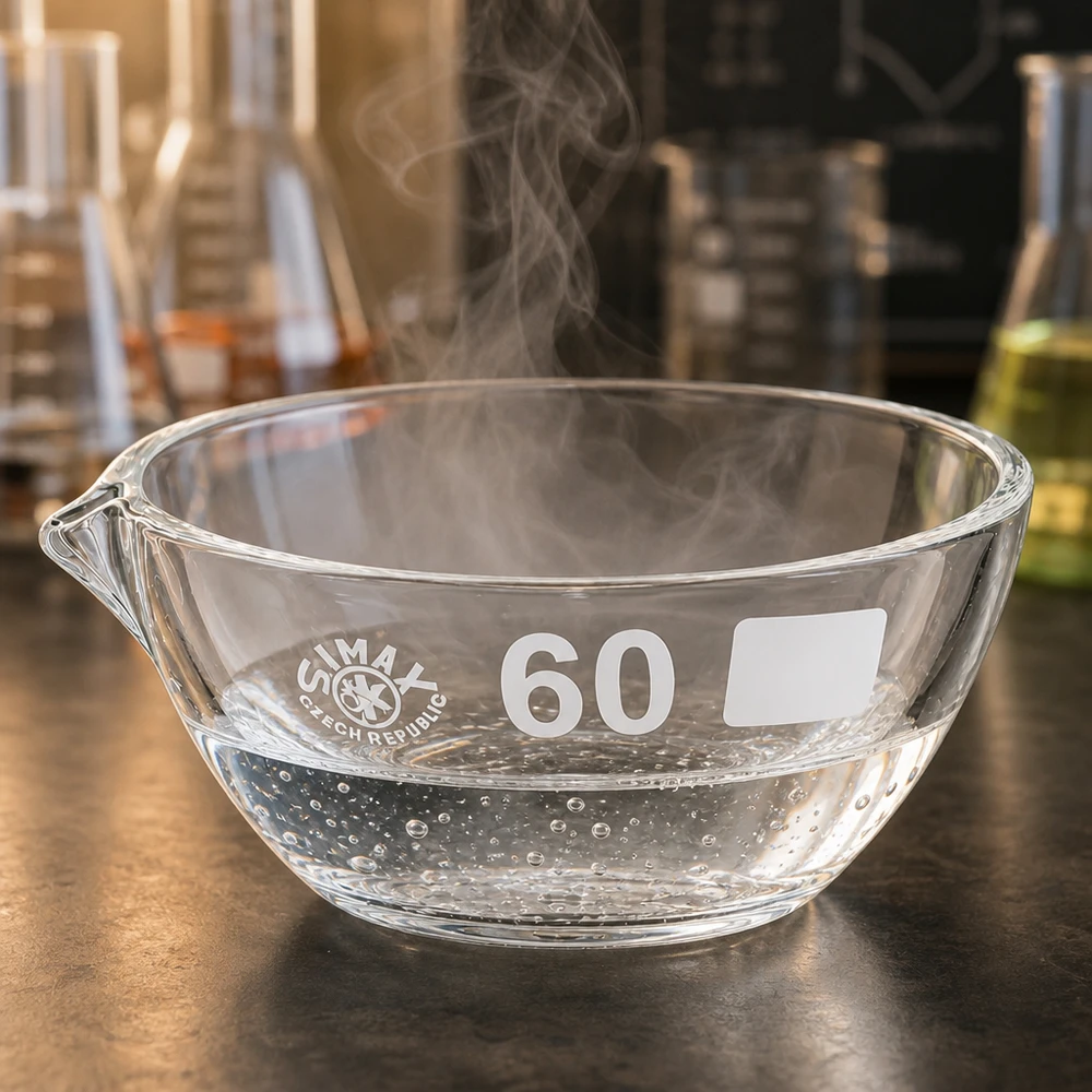 45ml Abdampfschale mit Ausguss Borosilikat ø60mm 45ml Abdampfschale Borosilikat mit Ausguss ø60mm für professionelle Laboranwendungen bei Pacadura.de