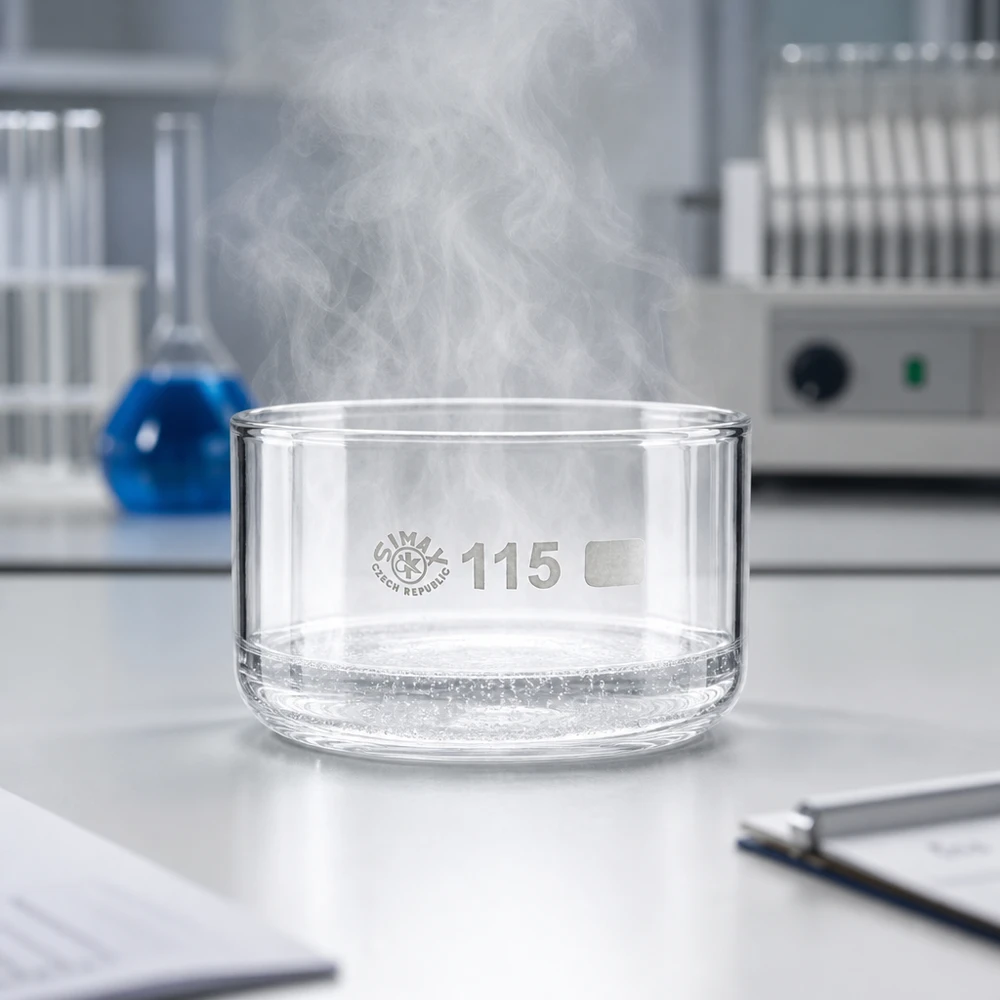 Kristallisierschale 500ml Borosilikatglas ø115mm ohne Ausguss für Labor und Industrie Simax