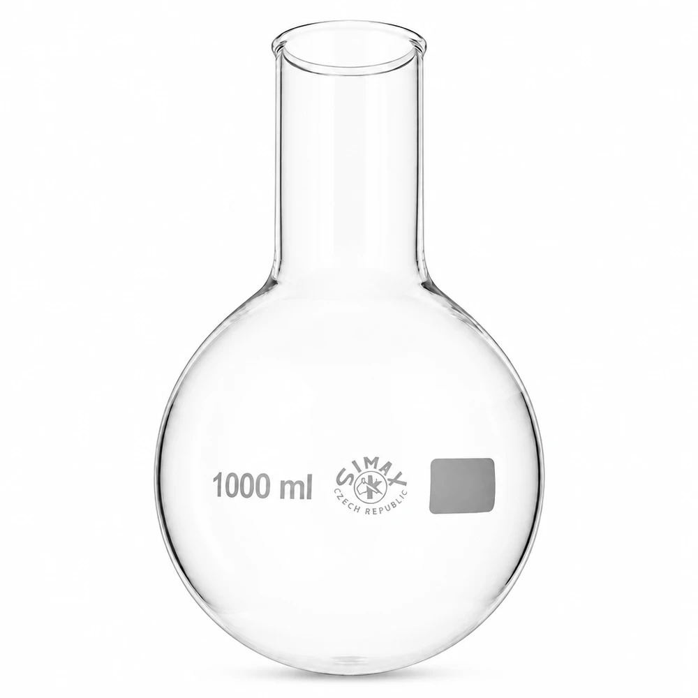 Rundkolben 1000ml Weithals aus Borosilikatglas für professionelle Laboranwendungen und chemische Synthese