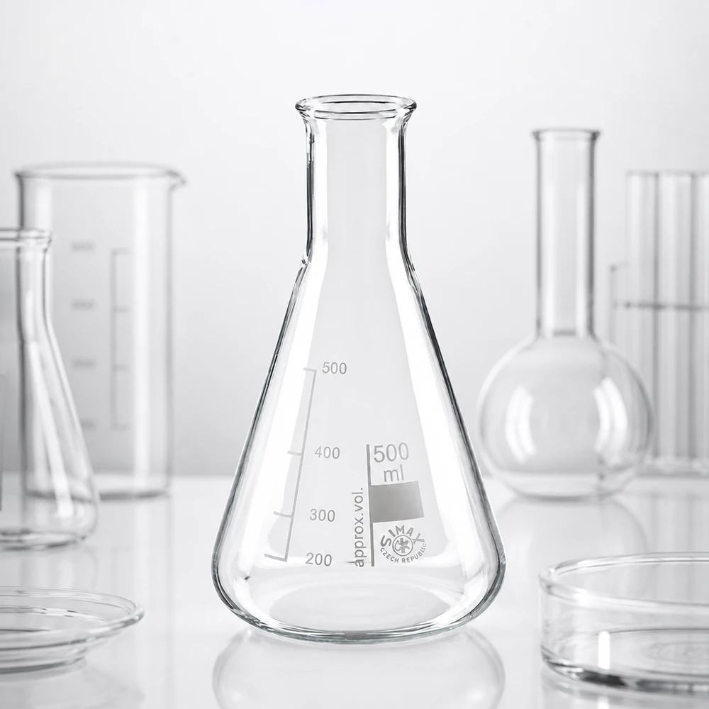 Erlenmeyerkolben 500ml Enghals aus Borosilikatglas für Labor und Industrie bei Pacadura professionelle Laborausstattung