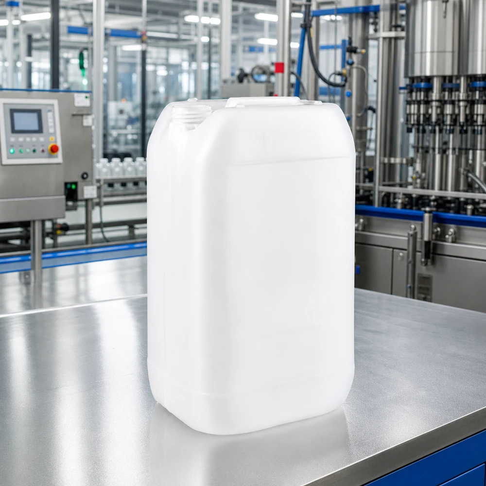 Weißer HDPE-Kanister 15 Liter ohne Verschluss für gewerblichen Einsatz in Industrie und Produktion