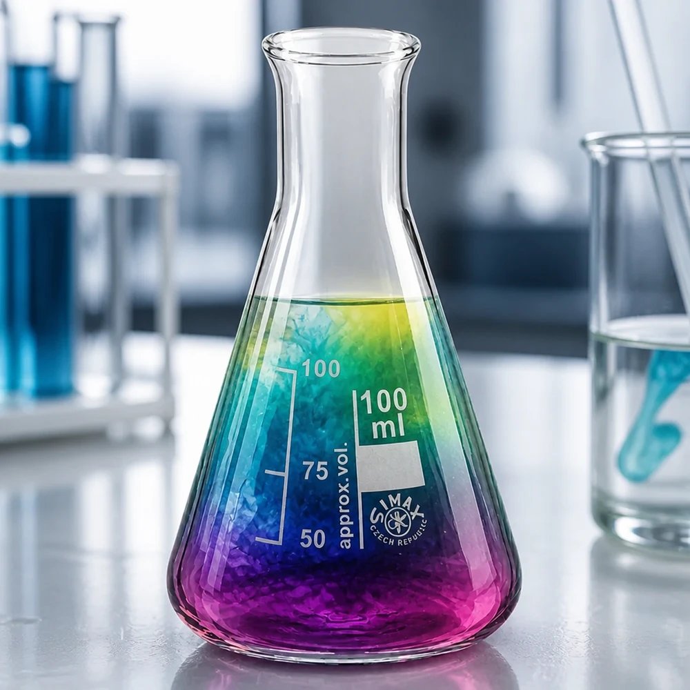 Erlenmeyerkolben 100ml Enghals Erlenmeyerkolben 100ml Enghals aus Borosilikatglas für professionelle Laboranwendungen und chemische Analysen