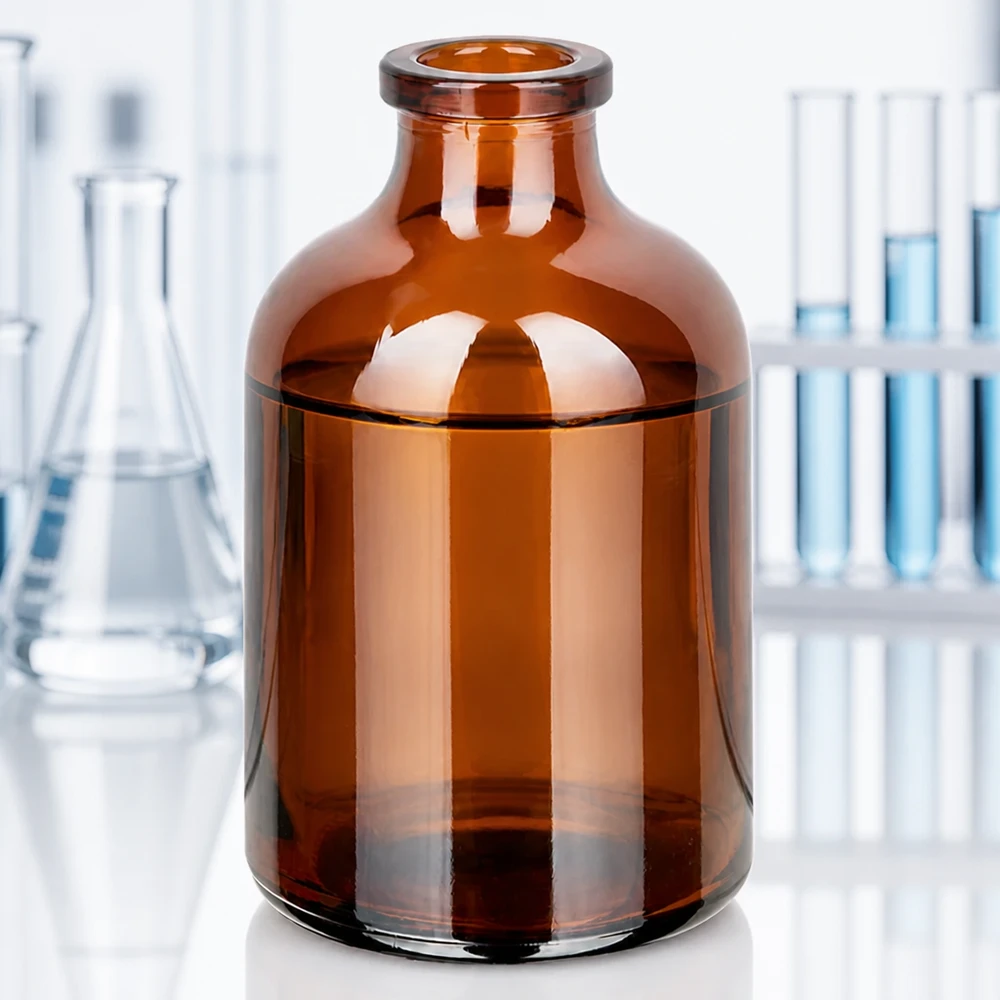 Injektionsflasche Braunglas 50ml Injektionsflasche Braunglas 50ml für pharmazeutischen und gewerblichen Einsatz lichtgeschützt steril