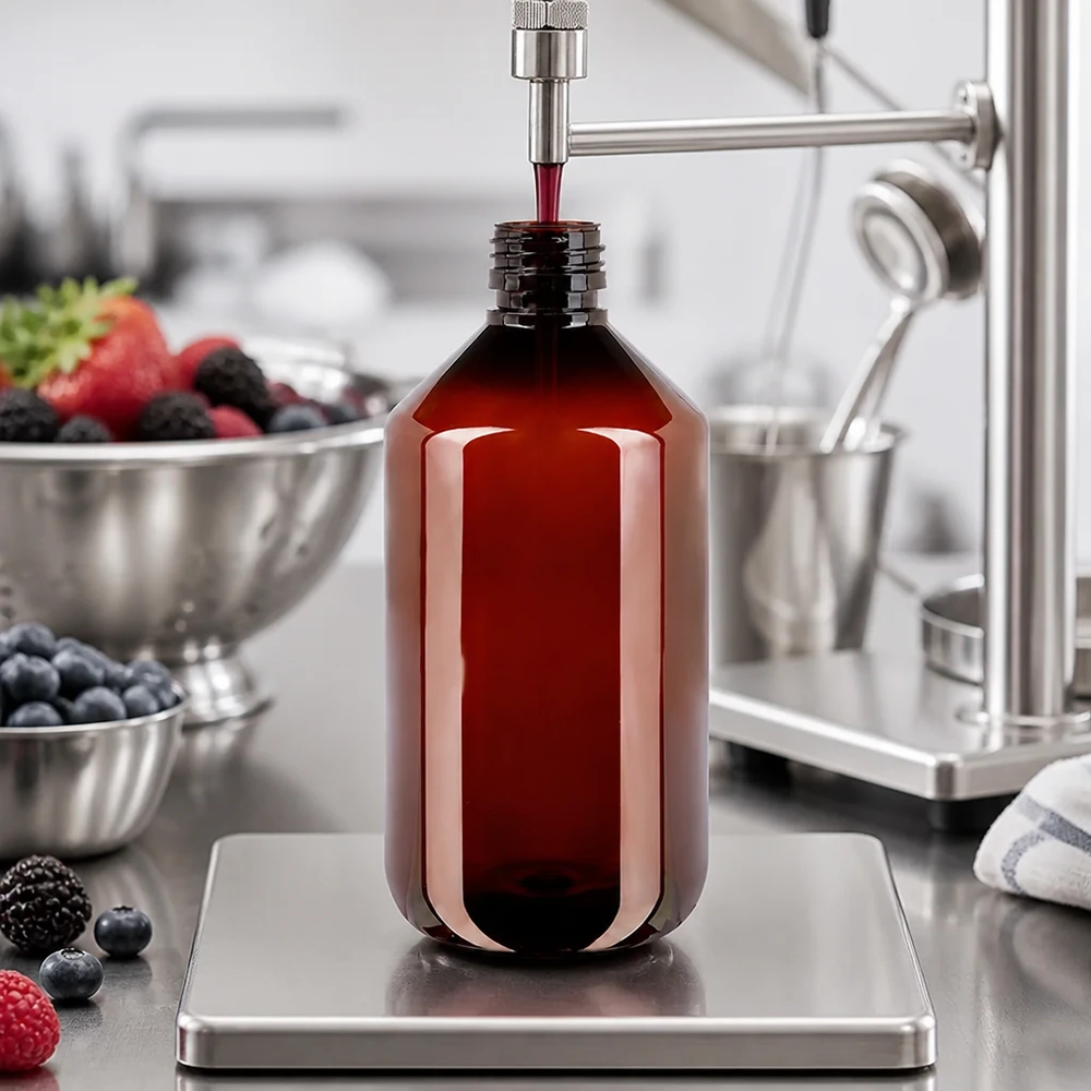 PET Flasche 500ml PP28 braun ohne Verschluss für gewerblichen Einsatz in Lebensmittelproduktion