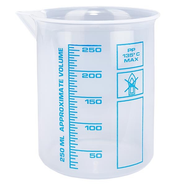 250ml Messbecher (Griffinbecher) PP, antistatisch