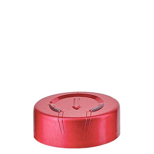 Bördelkappe 20.25 x 7.4 mm GANZ-Abriss rot Bördelkappe 20.25 x 7.4 mm GANZ-Abriss rot