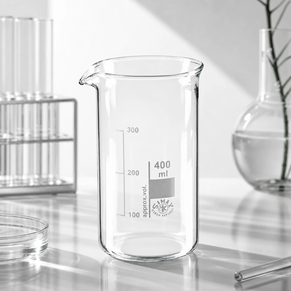 Becherglas 400 ml hohe Form aus Borosilikatglas für professionellen Laboreinsatz von Simax