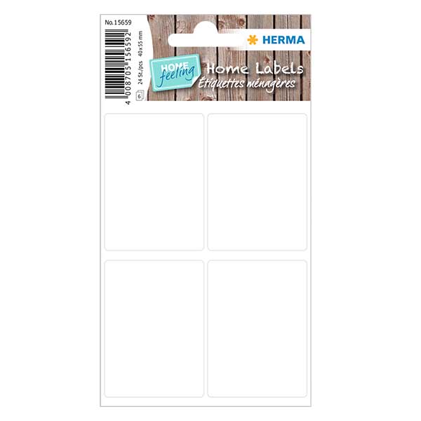 Universal Etiketten weiß (24 Aufkleber) 40x55mm Universal Etiketten weiß (24 Aufkleber) 40x55mm