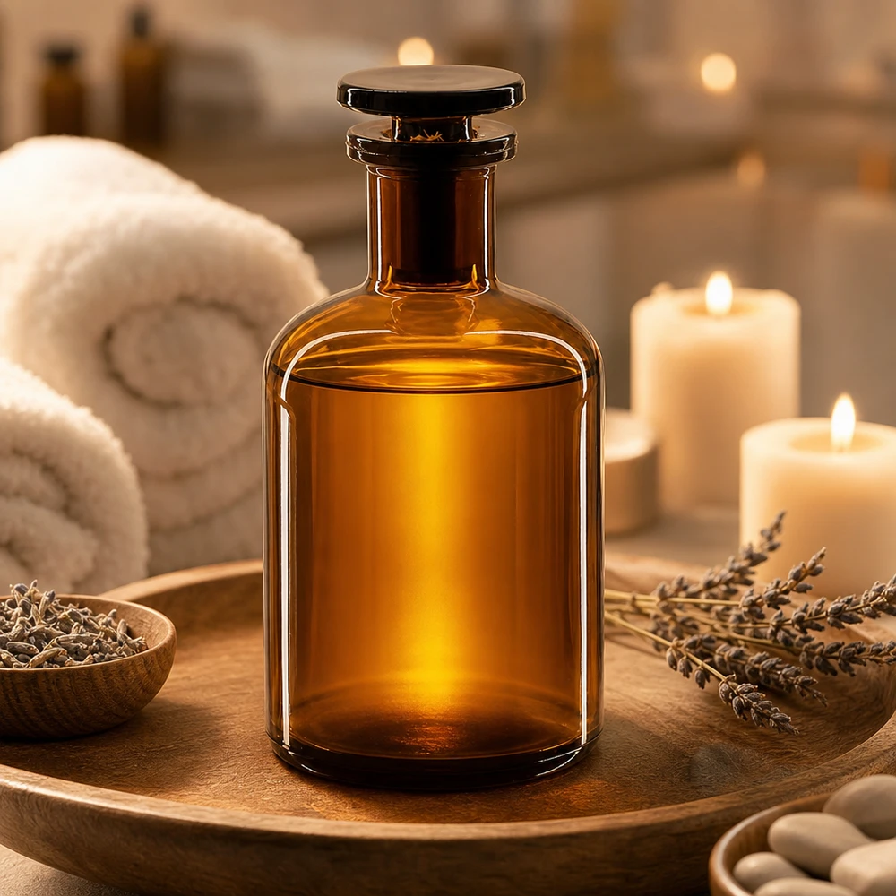 Rundschulterfl. 100ml braun Enghals Glasstopfen Rundschulterflasche 100ml Braunglas Enghals mit Glasstopfen für Labor Apotheke und Kosmetik