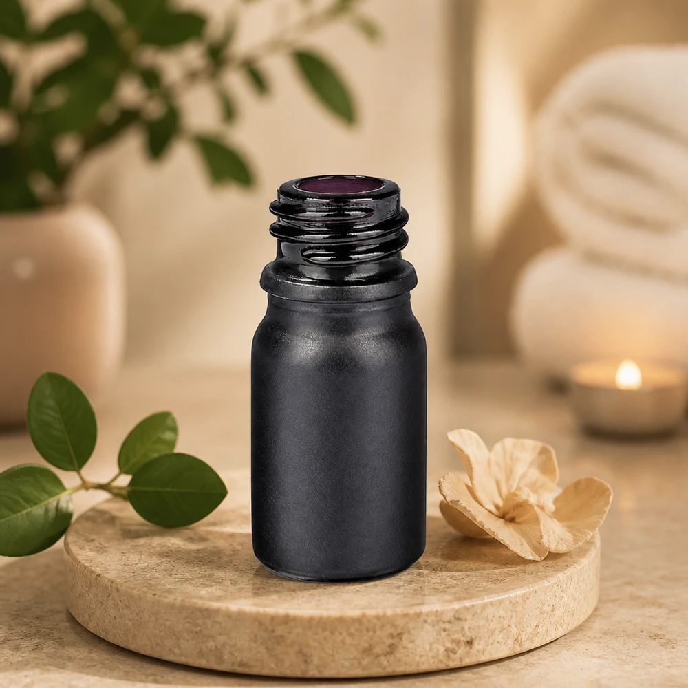 5ml Apothekerflasche BlackLine schwarz matt UT18/5 UNiTWIST Gewinde für professionelle Anwendung