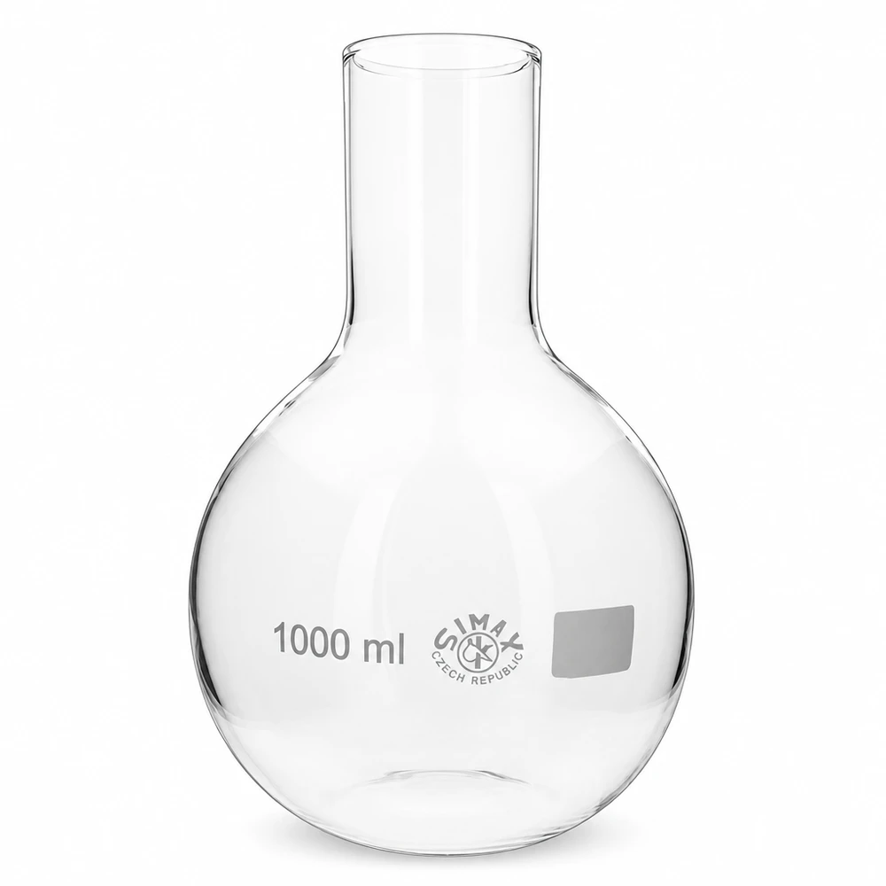 Stehkolben 1000ml Weithals aus Borosilikatglas für Labor und Industrie - professionelle Laborausstattung bei Pacadura