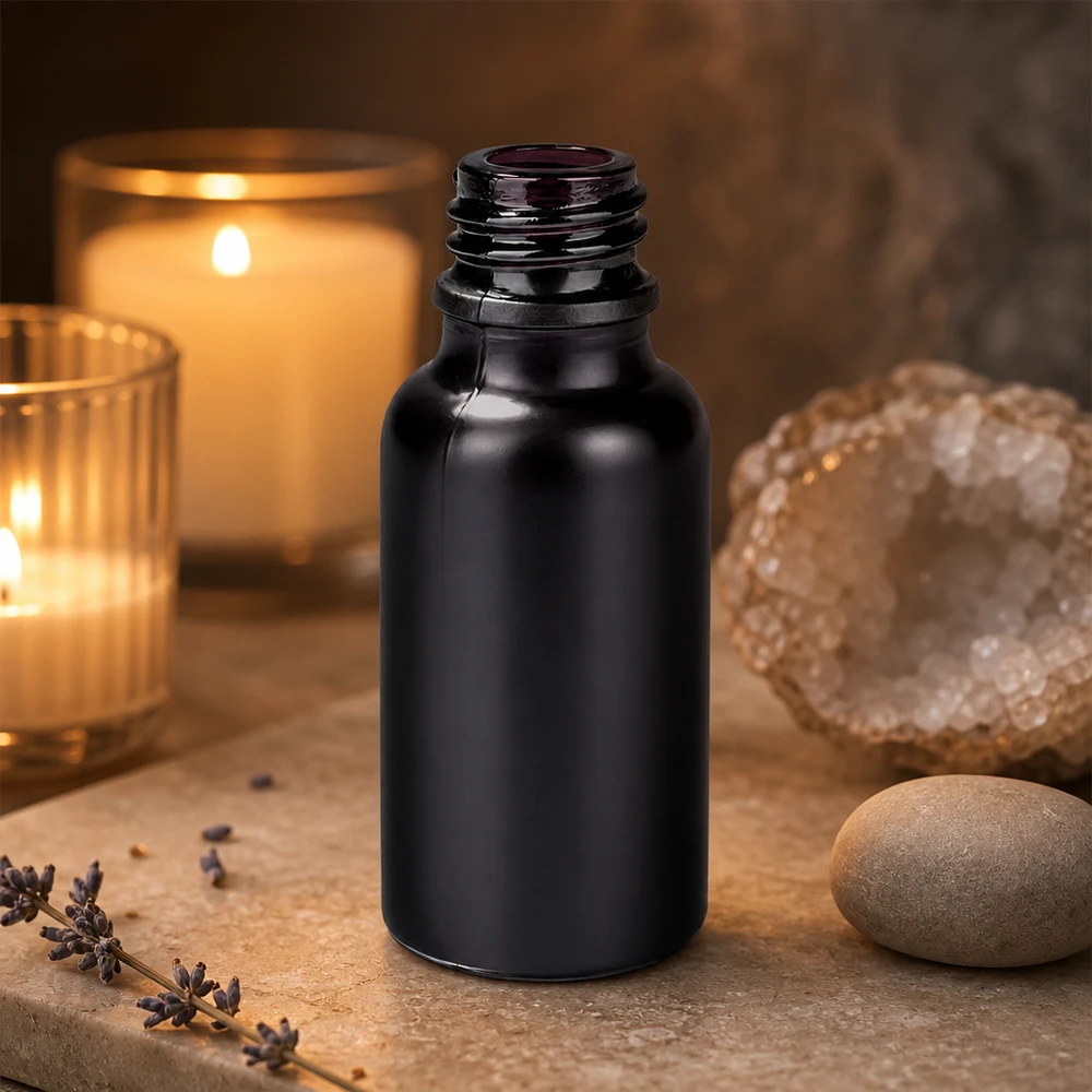 20ml Apothekerflasche BlackLine UT18/20 UNiTWIST 20ml schwarze Apothekerflasche BlackLine UT18/20 UNiTWIST Violettglas für professionelle Anwendung Pacadura