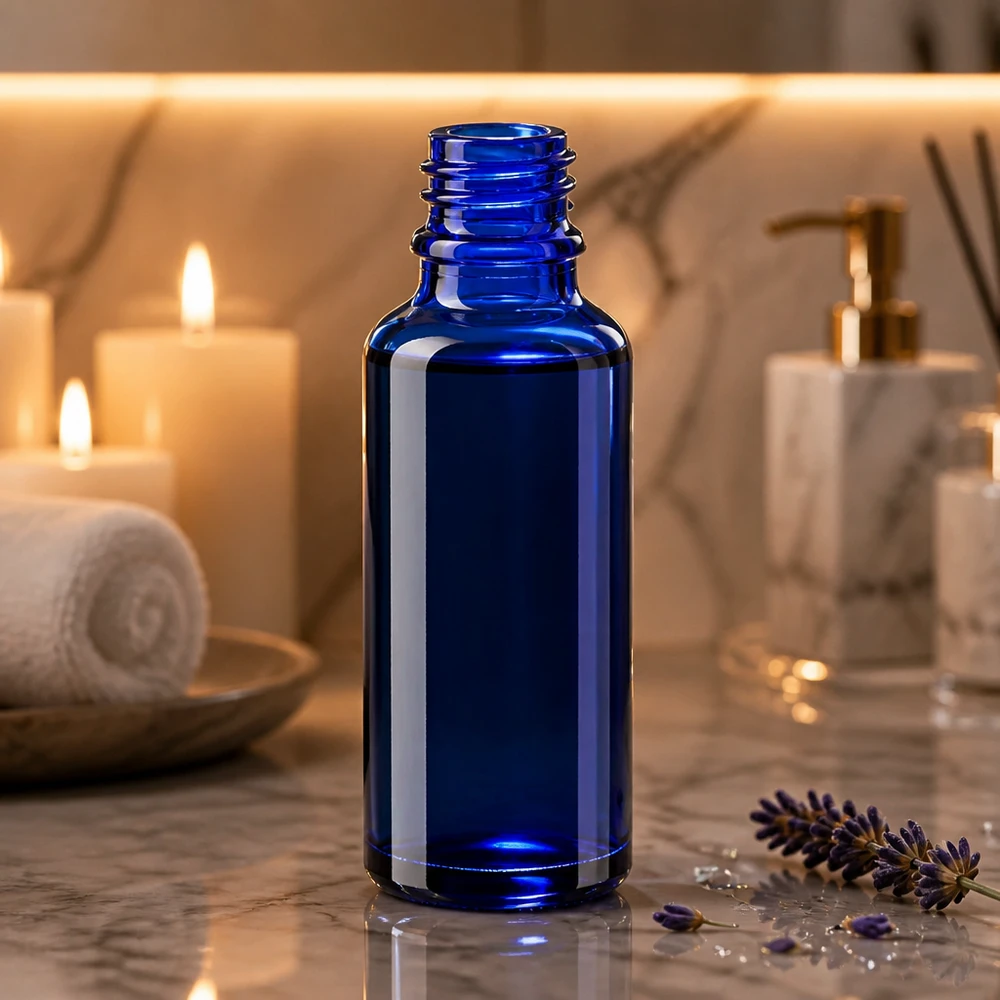 Tropfflasche 30ml DIN 18 BLAUGLAS 30ml blaue Apothekerflasche ApoGlas aus Braunglas für professionelle Abfüllung im Fachhandel