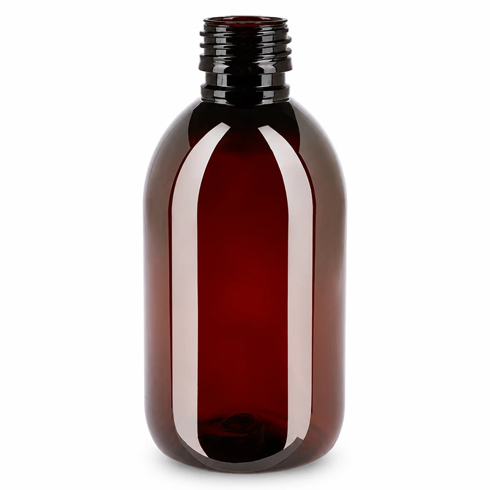 PET Flasche 250ml PP28 ohne Verschluss PET Flasche 250ml PP28 bernsteinfarben ohne Verschluss für gewerbliche Abfüllung Pacadura