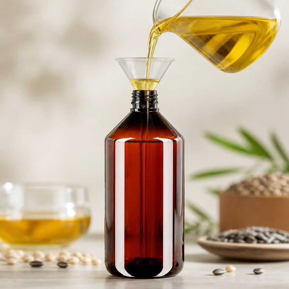 PET Flasche 750ml PP28 ohne Verschluss PET Flasche 750ml bernsteinfarben PP28 Gewinde ohne Verschluss für gewerbliche Abfüllung von Ölen