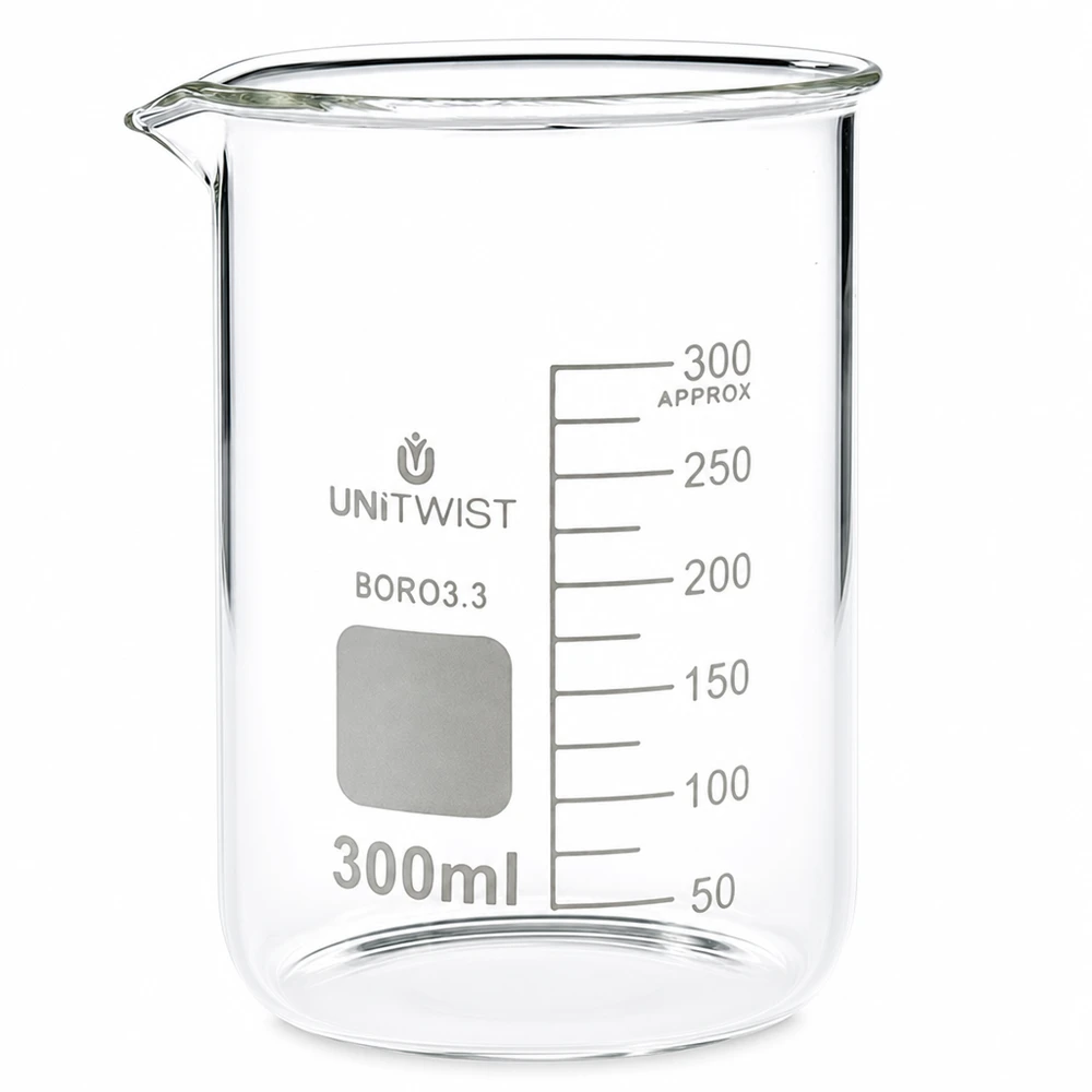 Becherglas 300ml Borosilikat niedrige Form UNiTWIST für professionellen Laboreinsatz