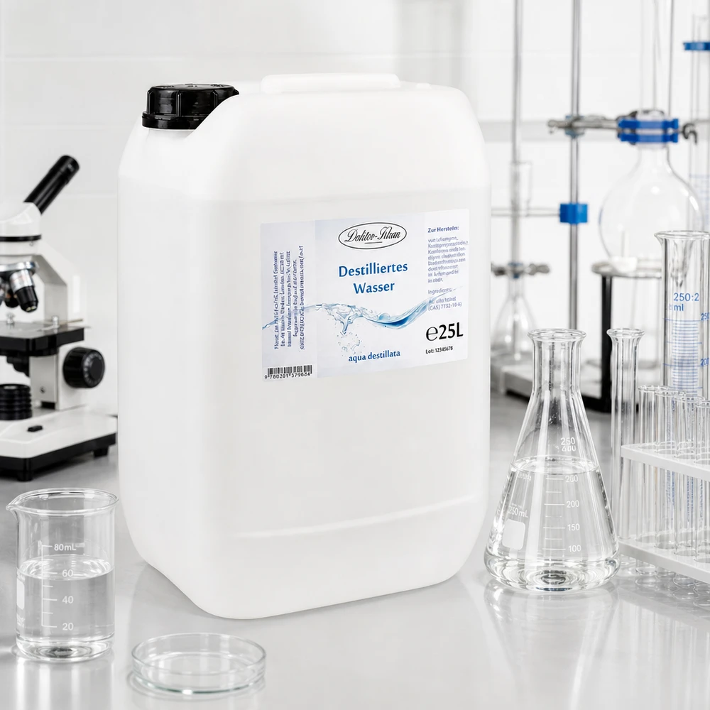 Destilliertes Wasser 25L Doktor-Klaus 25L Destilliertes Wasser Doktor-Klaus im Kanister für professionelle Laboranwendungen und Gewerbebetriebe