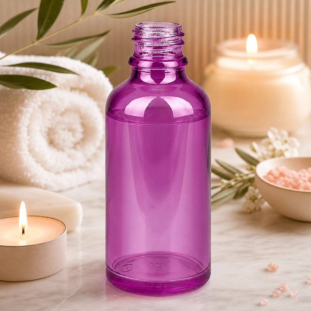 50ml Apothekenflasche PurpleLine UT18/50 UNiTWIST 50ml Apothekerflasche violett Glas UT18/50 UNiTWIST Gewinde für professionelle Kosmetik und Pharmazie