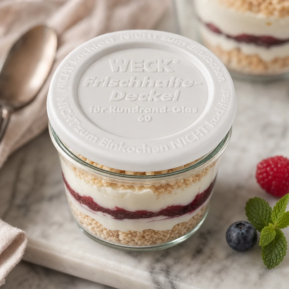 WECK Frischhaltedeckel RR60 Dessertglas Schichtdessert luftdichte Abdeckung Gastronomie Portionierung 60mm