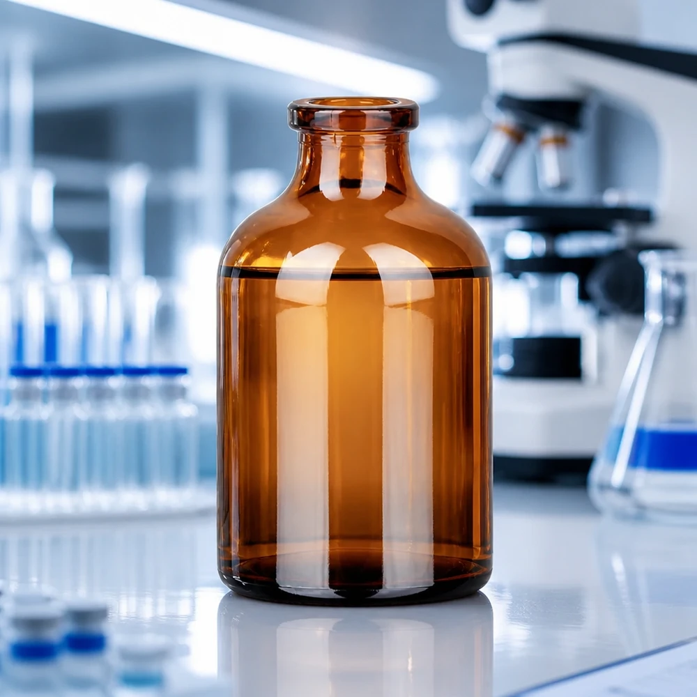 Injektionsflasche Braunglas 50ml Injektionsflasche Braunglas 50ml für pharmazeutischen und gewerblichen Einsatz im Labor
