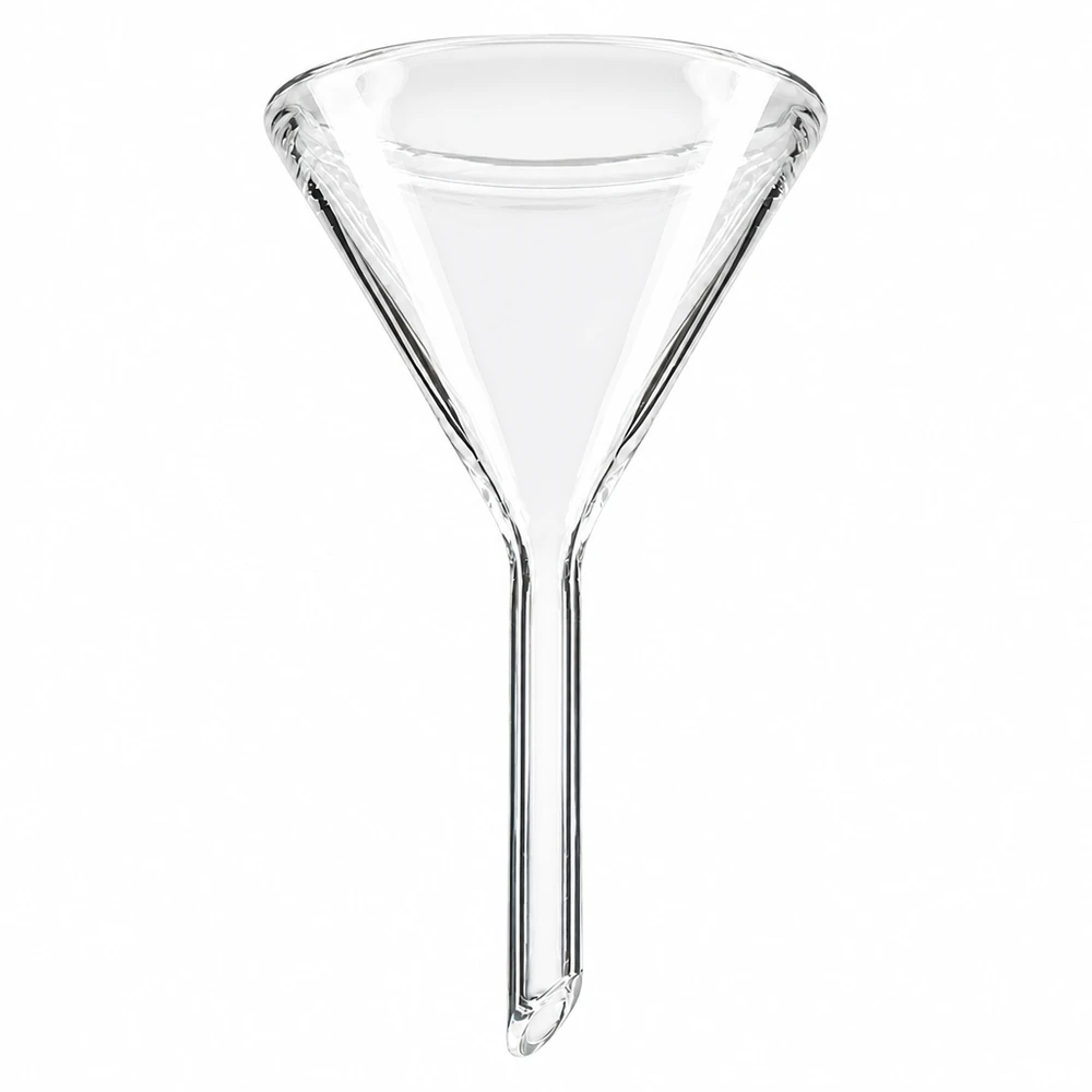 Glastrichter 45mm Durchmesser Kalk-Soda-Glas 60° Winkel Kurzstiel für professionelle Laboranwendungen