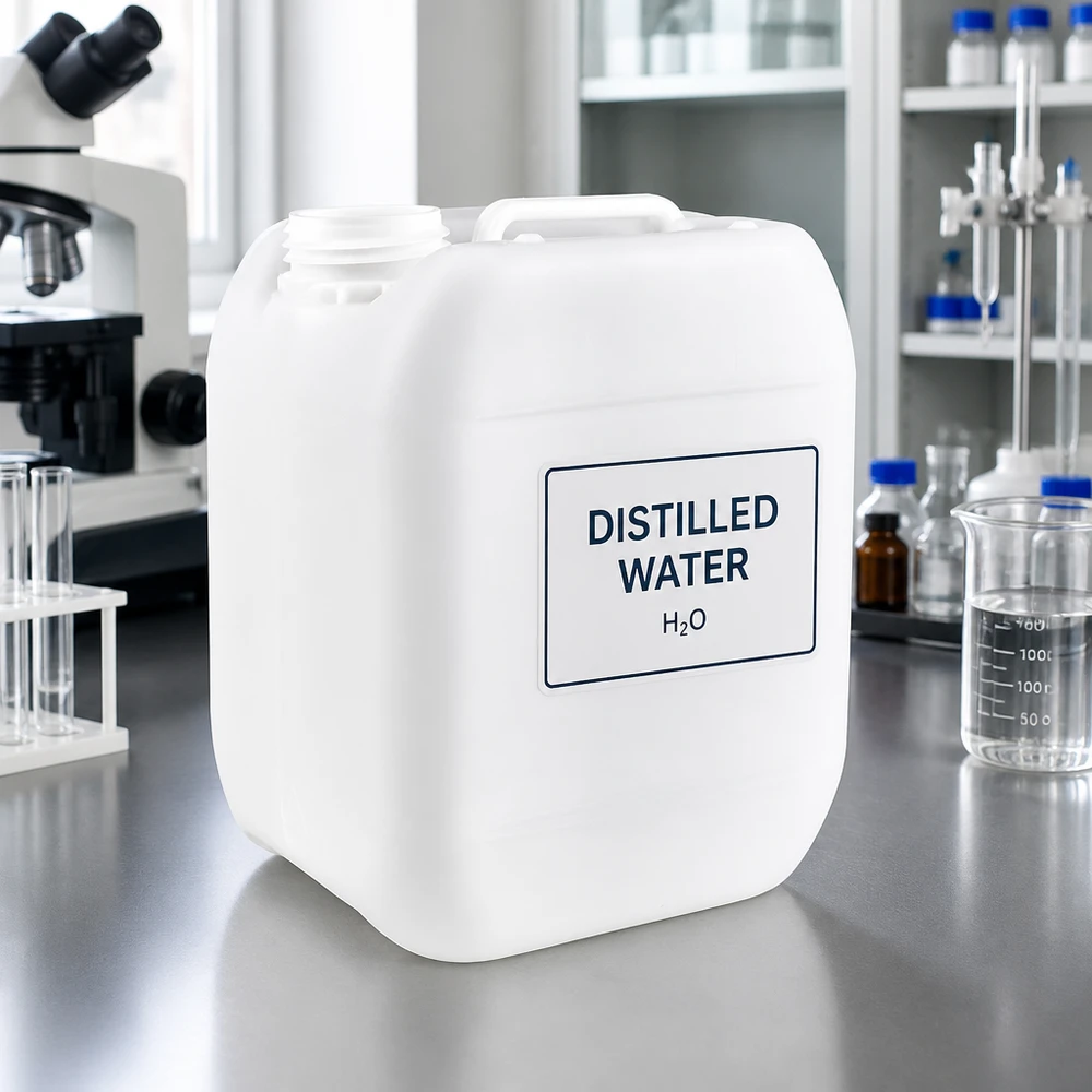 5-Liter-Kanister aus HDPE-Kunststoff für destilliertes Wasser im gewerblichen Labor- und Fachhandelseinsatz