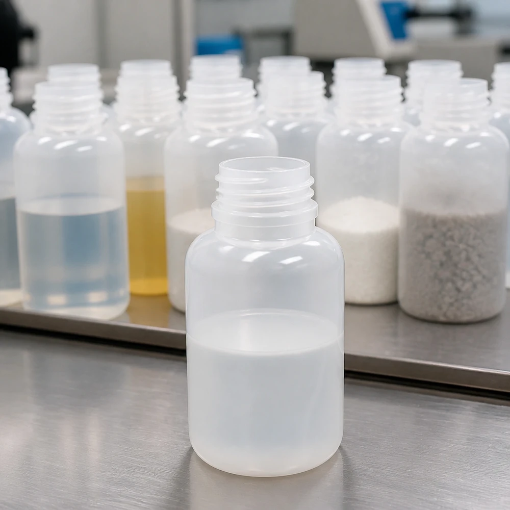 250ml Laborflasche Weithals ohne Verschluss 250ml Weithals-Laborflasche aus HDPE ohne Verschluss für professionellen Laboreinsatz bei Pacadura