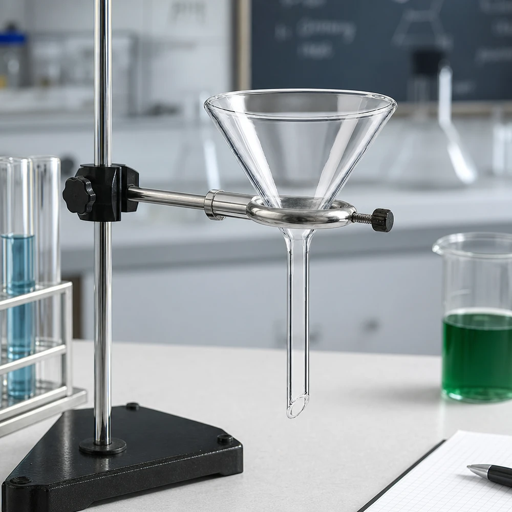 Labortrichter 60mm Kalk-Soda-Glas 60° Winkel Kurzstil für professionelle Filtration und Umfüllung im Labor