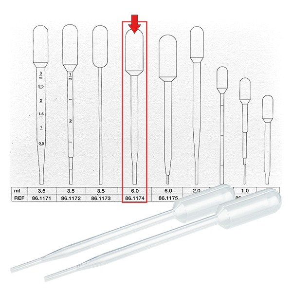 6ml Transferpipette (152x15mm) ohne Graduierung 6ml Transferpipette (152x15mm) ohne Graduierung