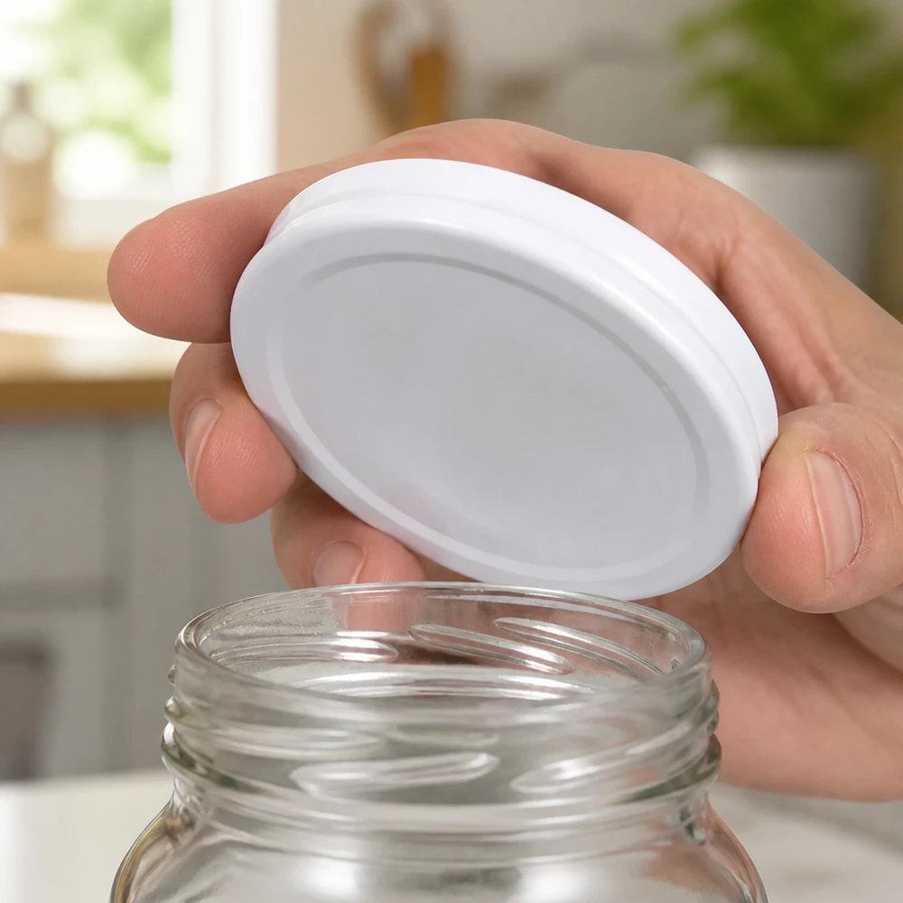 58mm BasicSeal Twist-Off-Deckel TO58deep weiss aus Weißblech für Einmachgläser im Großhandel bei Pacadura