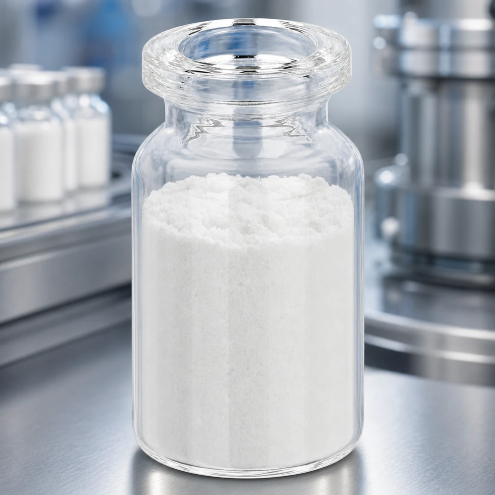 Injektionsflasche Klarglas 5ml Injektionsflasche Klarglas 5ml mit weißem Pulver gefüllt für pharmazeutischen Einsatz im Labor