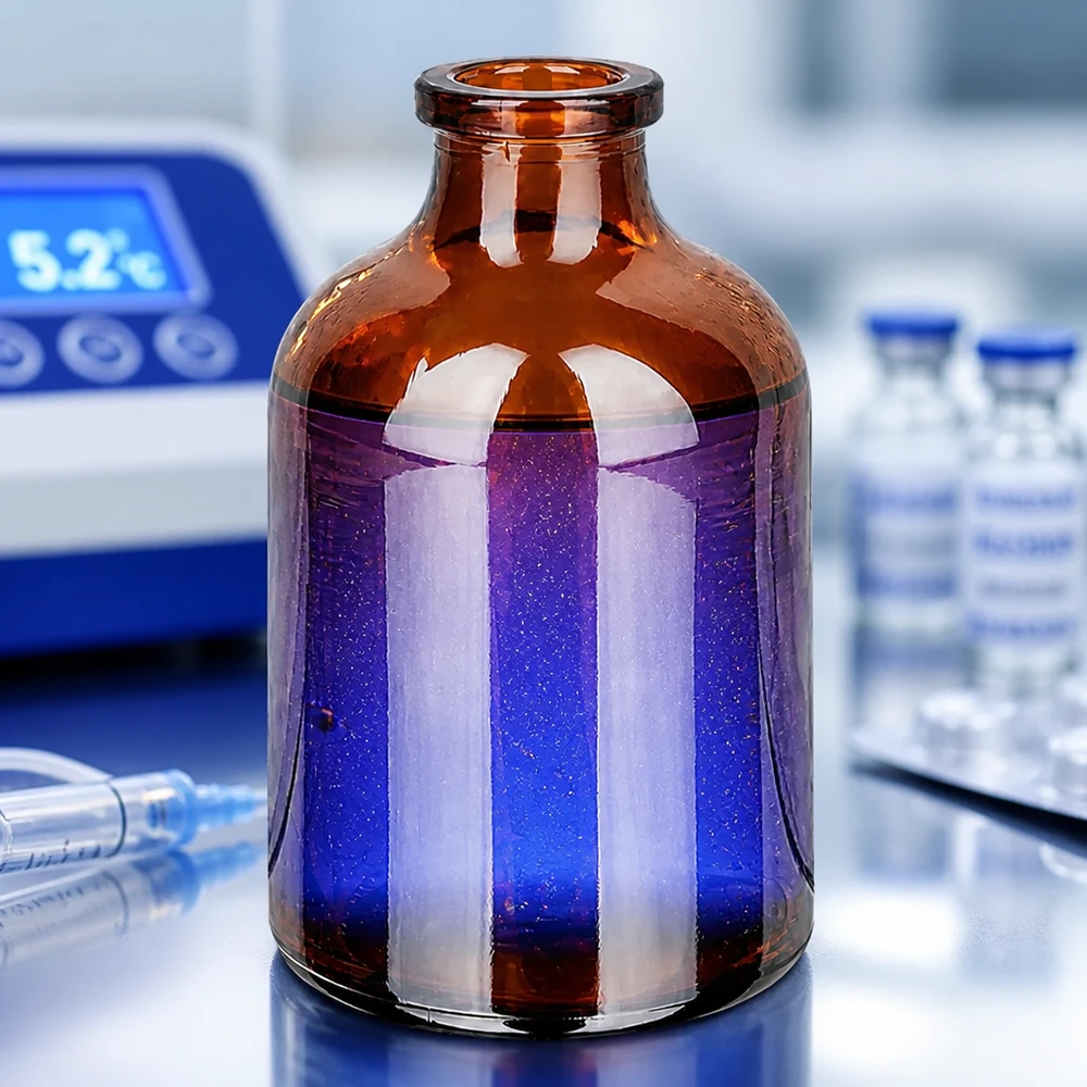 Injektionsflasche Braunglas 50ml für pharmazeutischen und laborchemischen Einsatz im Fachhandel